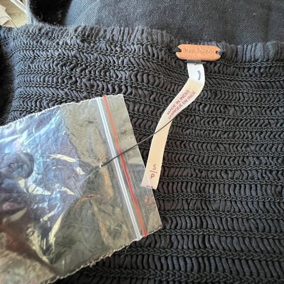 Free‎ People Revolve Womens Janelle Lace Top Size S Bohemian Romantic Black - Picture 8 of 11